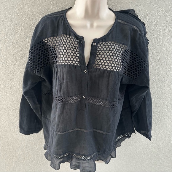 Isabel Marant Etoile Black Button Up Blouse - Picture 1 of 9